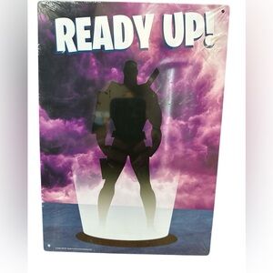 Fortnite “Ready Up” Sign/Wall Hanging New Purple &‎ Black Sign Gaming Sign Kids